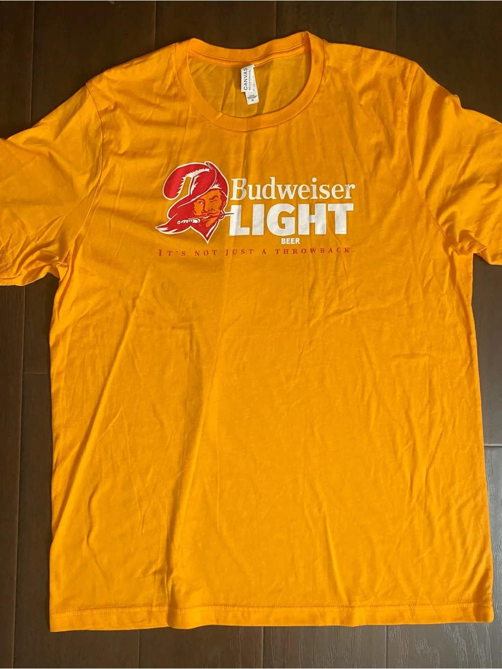 Tampa Bay Buccaneers Throwback Bud Light TShirt Men's Orange Short Sleeve NFL M - Picture 2 of 6